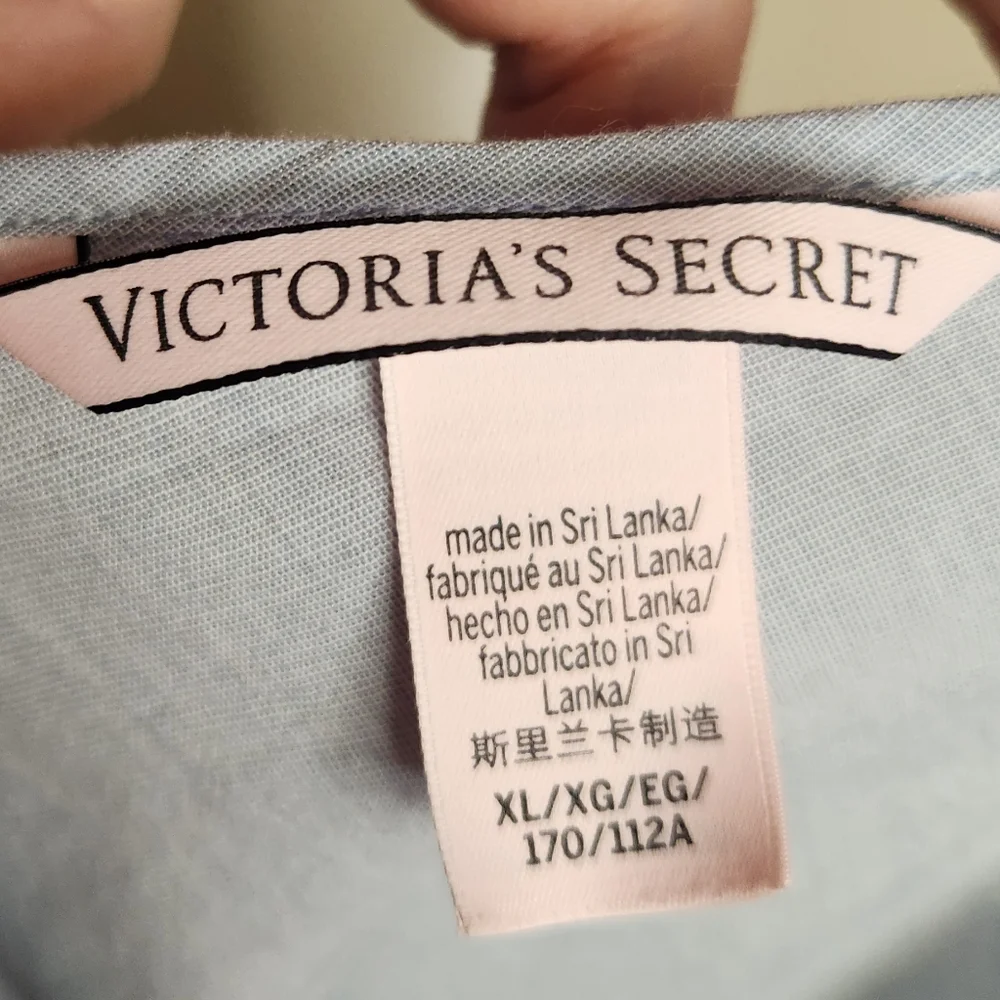 Victoria's Secret Light Blue Lace Trim Sleep Chemise Nightgown XL - Picture 4 of 10